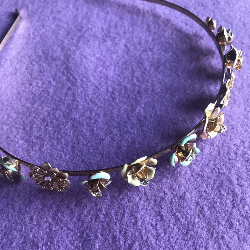 Golden Floral Gemstone Headband